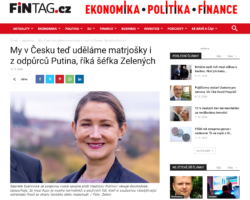 My v Česku teď uděláme matrjošky i z odpůrců Putina, říká šéfka Zelených